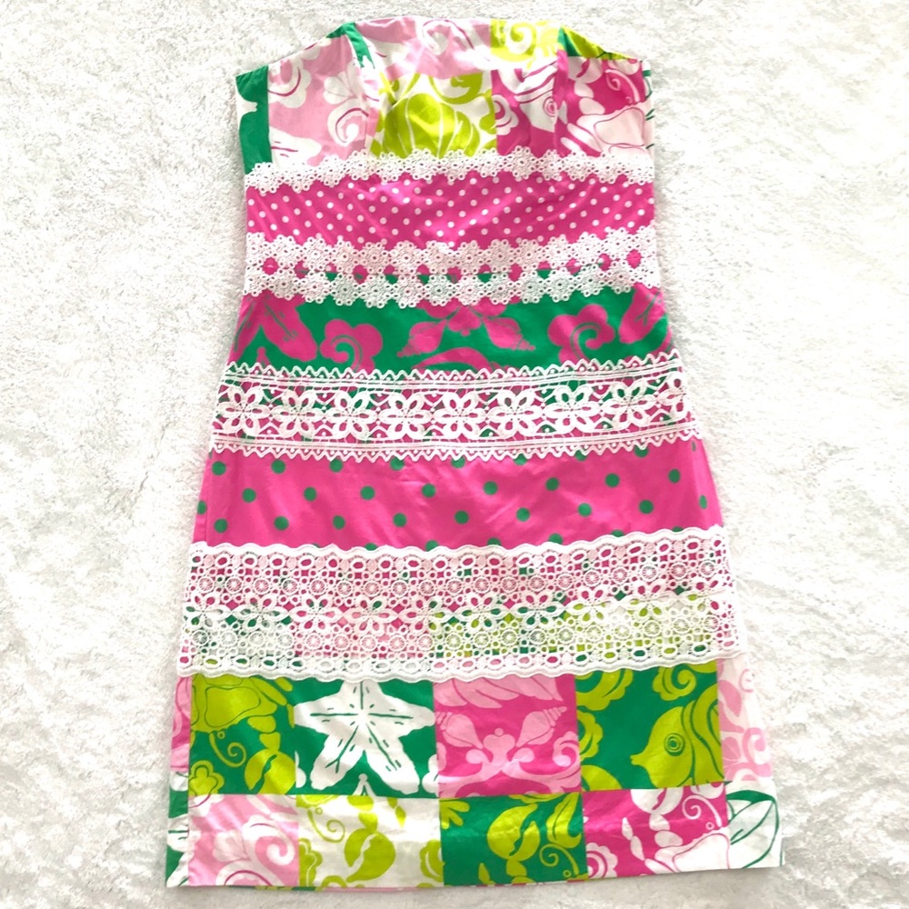 Lilly Pulitzer Paradise Patchwork Strapless Dress - image 1